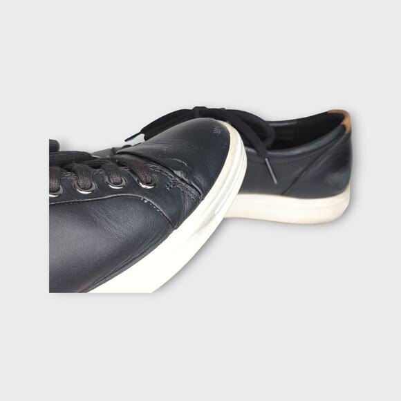 Womens ECCO Black Soft Leather Sneakers Size 7 - 7.5 - Picture 11 of 12